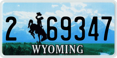 WY license plate 269347