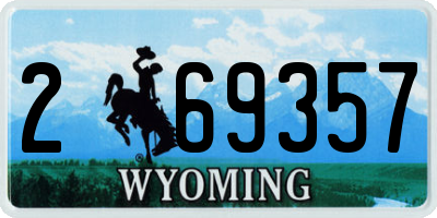 WY license plate 269357
