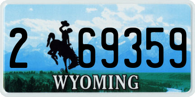 WY license plate 269359