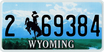 WY license plate 269384