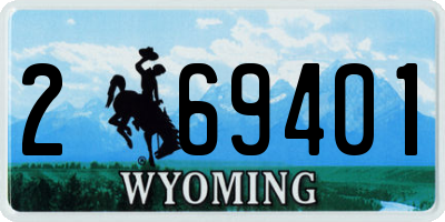 WY license plate 269401