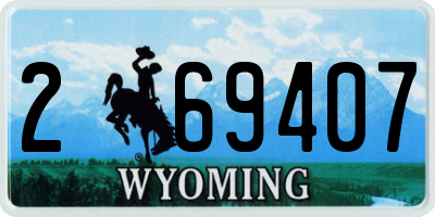 WY license plate 269407