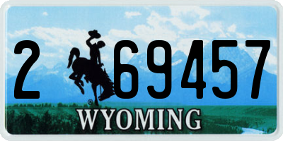 WY license plate 269457