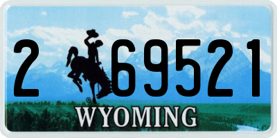 WY license plate 269521