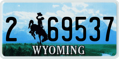 WY license plate 269537