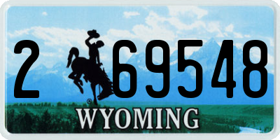 WY license plate 269548