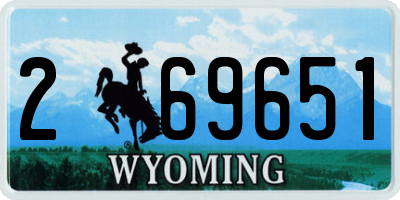 WY license plate 269651