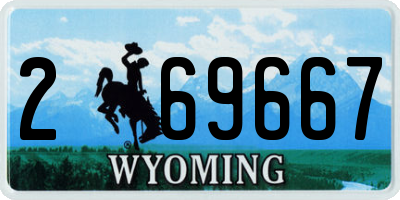 WY license plate 269667