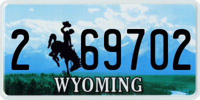 WY license plate 269702