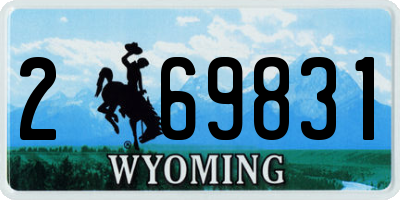 WY license plate 269831