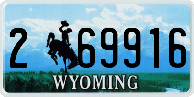 WY license plate 269916