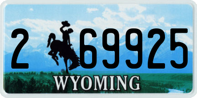 WY license plate 269925