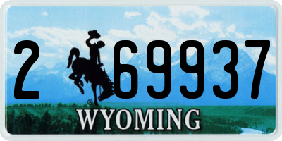 WY license plate 269937