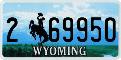 WY license plate 269950