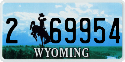 WY license plate 269954