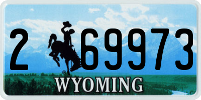 WY license plate 269973