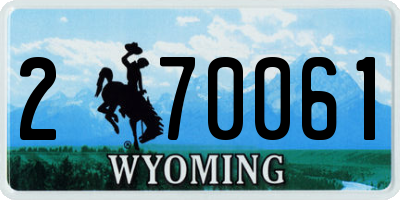 WY license plate 270061