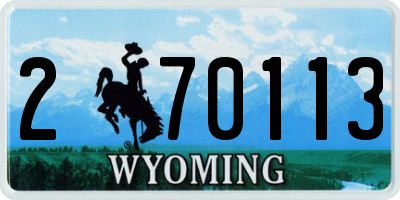 WY license plate 270113