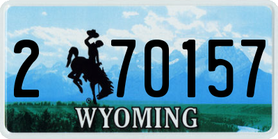 WY license plate 270157