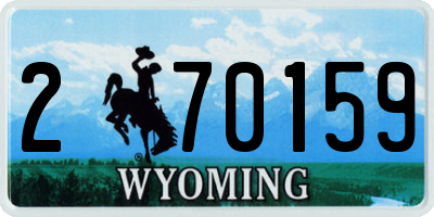 WY license plate 270159