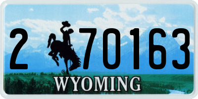 WY license plate 270163