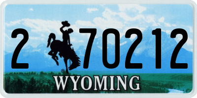 WY license plate 270212