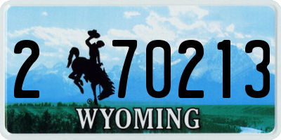 WY license plate 270213