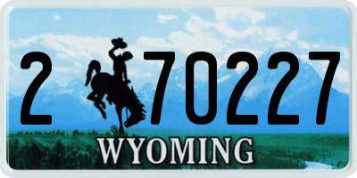 WY license plate 270227