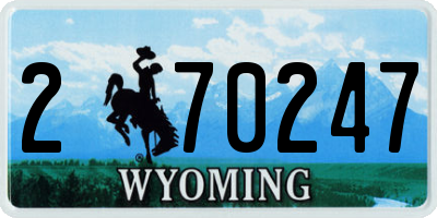 WY license plate 270247