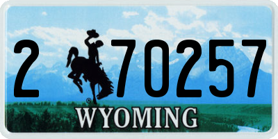 WY license plate 270257