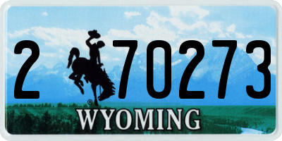 WY license plate 270273
