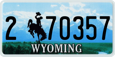 WY license plate 270357