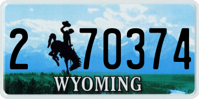 WY license plate 270374