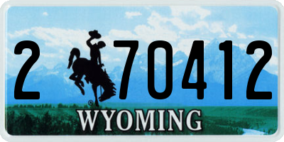 WY license plate 270412