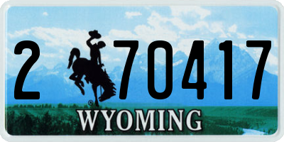 WY license plate 270417