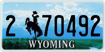 WY license plate 270492