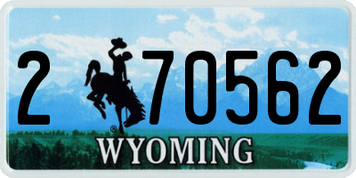WY license plate 270562