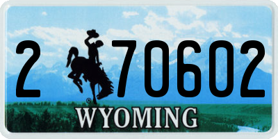 WY license plate 270602