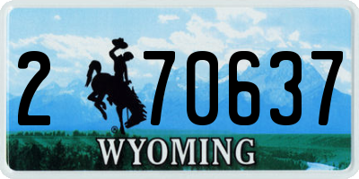 WY license plate 270637