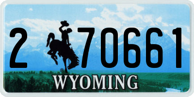 WY license plate 270661