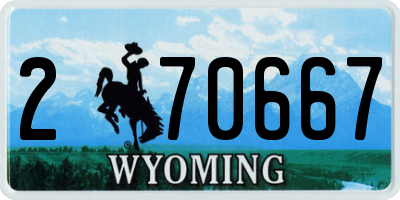 WY license plate 270667