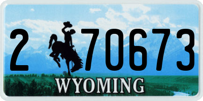 WY license plate 270673