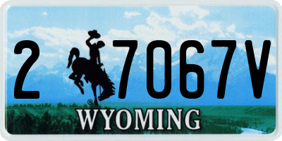 WY license plate 27067V