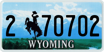 WY license plate 270702