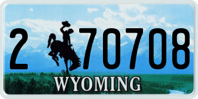 WY license plate 270708