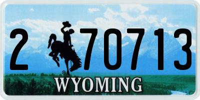WY license plate 270713
