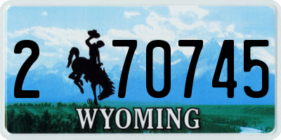 WY license plate 270745