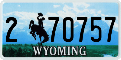 WY license plate 270757