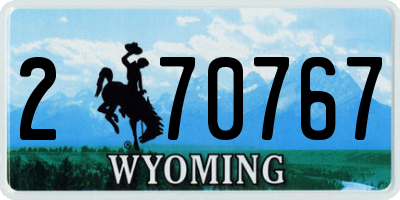 WY license plate 270767