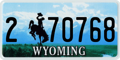 WY license plate 270768